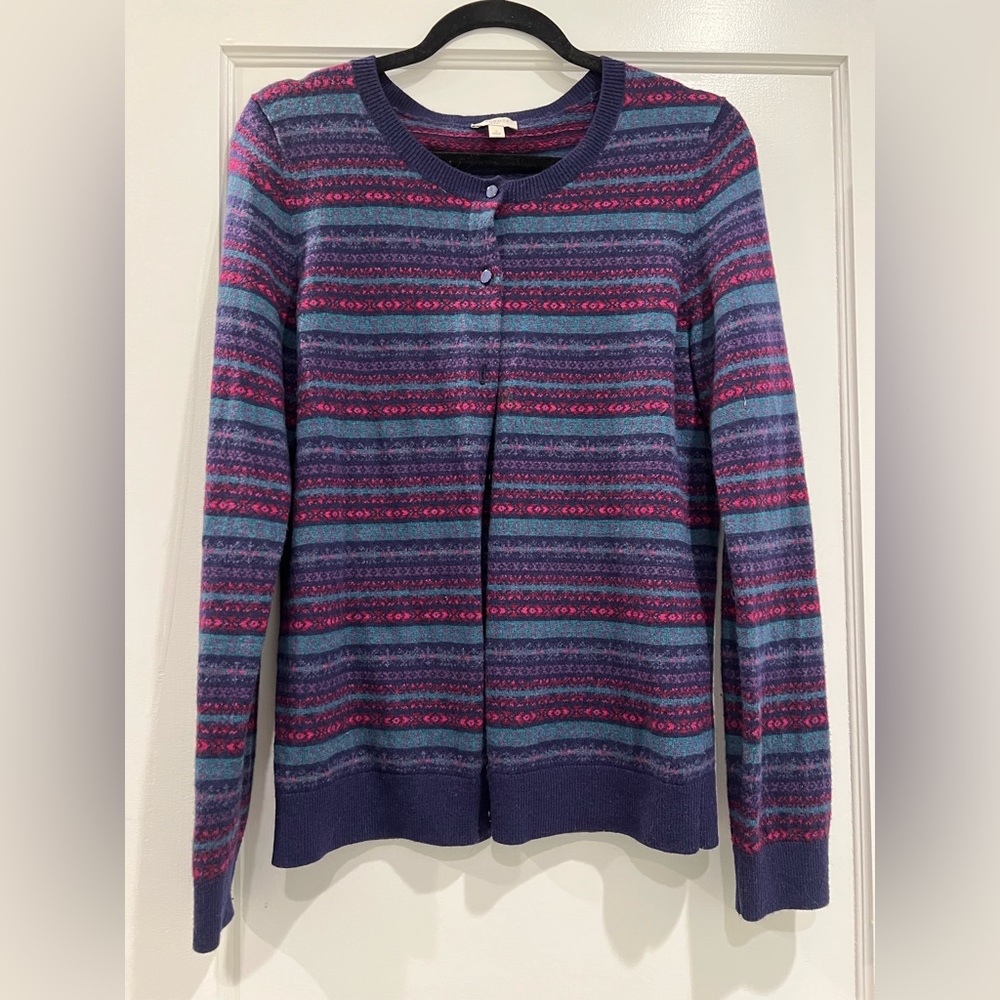 Talbots Fair Isle Wool Blend Cardigan, size S (fits M)